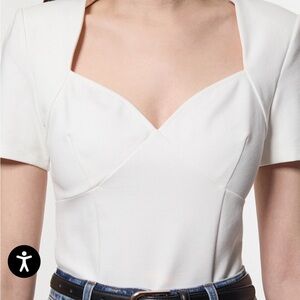 Karen Millen Ponte Short Sleeve Sweetheart Neckline Bodysuit